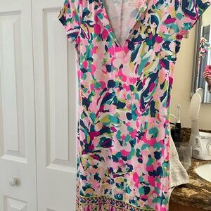 Vibrant Floral V-Neck Dress